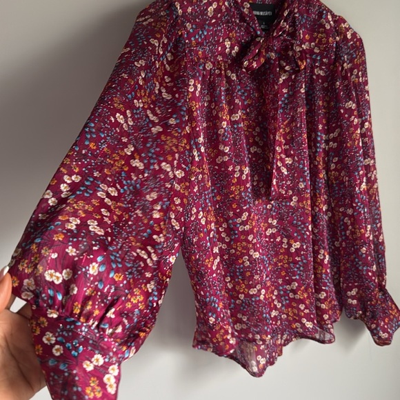Sabina Musayev Hazel Floral Tie Neck Blouse Small - Picture 7 of 15